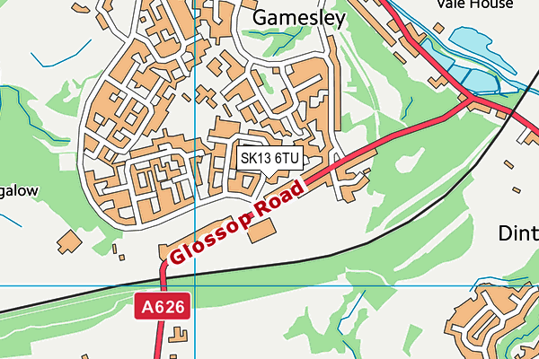 SK13 6TU map - OS VectorMap District (Ordnance Survey)
