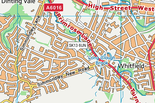 SK13 6UN map - OS VectorMap District (Ordnance Survey)