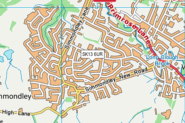 SK13 6UR map - OS VectorMap District (Ordnance Survey) SK13 6UR map - OS VectorMap District (Ordnance Survey)