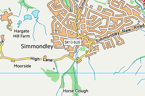 SK13 6US map - OS VectorMap District (Ordnance Survey)