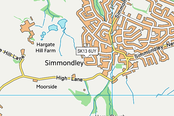 SK13 6UY map - OS VectorMap District (Ordnance Survey)