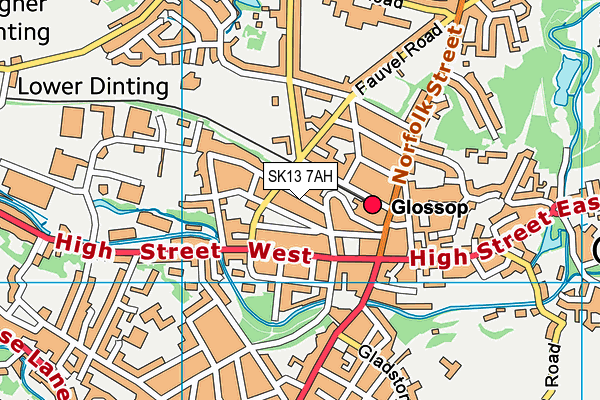 SK13 7AH map - OS VectorMap District (Ordnance Survey)