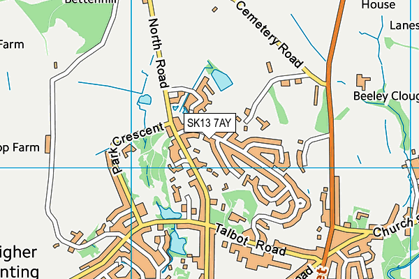 SK13 7AY map - OS VectorMap District (Ordnance Survey) SK13 7AY map - OS VectorMap District (Ordnance Survey)
