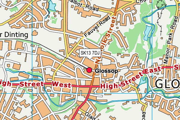 SK13 7DJ map - OS VectorMap District (Ordnance Survey)