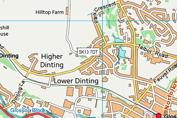 SK13 7DT map - OS VectorMap District (Ordnance Survey)