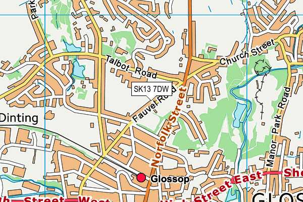 SK13 7DW map - OS VectorMap District (Ordnance Survey)
