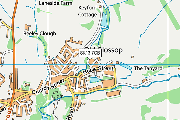 SK13 7GB map - OS VectorMap District (Ordnance Survey)