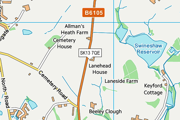 SK13 7QE map - OS VectorMap District (Ordnance Survey)