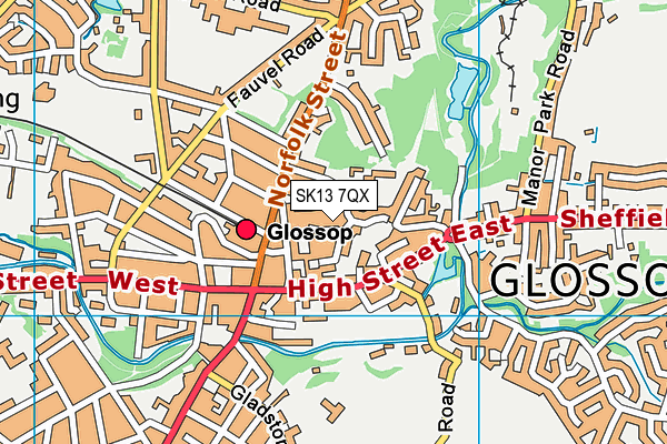 SK13 7QX map - OS VectorMap District (Ordnance Survey) SK13 7QX map - OS VectorMap District (Ordnance Survey)