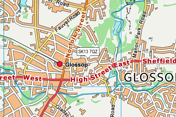 SK13 7QZ map - OS VectorMap District (Ordnance Survey)