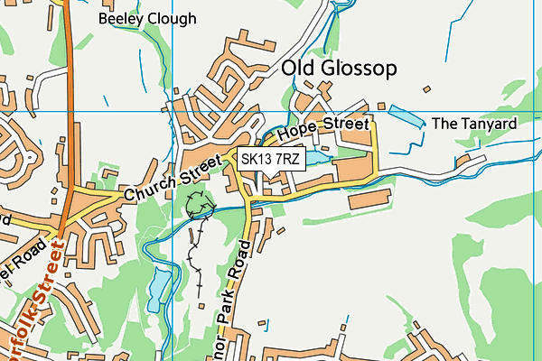 SK13 7RZ map - OS VectorMap District (Ordnance Survey)