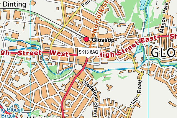 SK13 8AQ map - OS VectorMap District (Ordnance Survey)