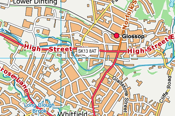 SK13 8AT map - OS VectorMap District (Ordnance Survey)