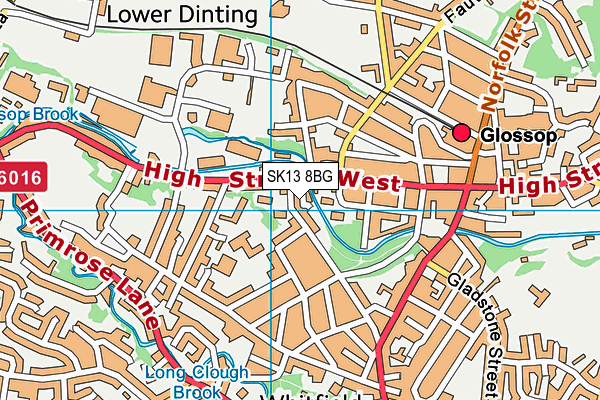 SK13 8BG map - OS VectorMap District (Ordnance Survey)