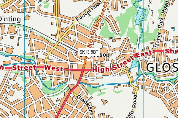 SK13 8BT map - OS VectorMap District (Ordnance Survey) SK13 8BT map - OS VectorMap District (Ordnance Survey)