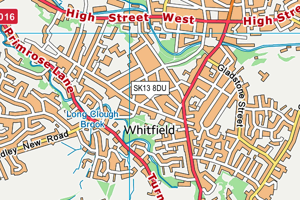 SK13 8DU map - OS VectorMap District (Ordnance Survey)