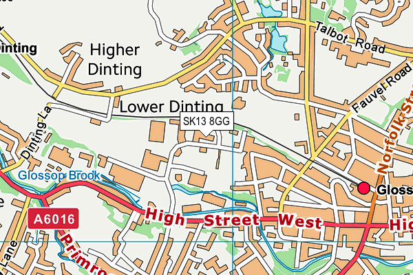 SK13 8GG map - OS VectorMap District (Ordnance Survey)