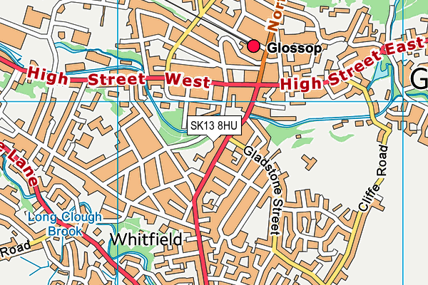 SK13 8HU map - OS VectorMap District (Ordnance Survey)