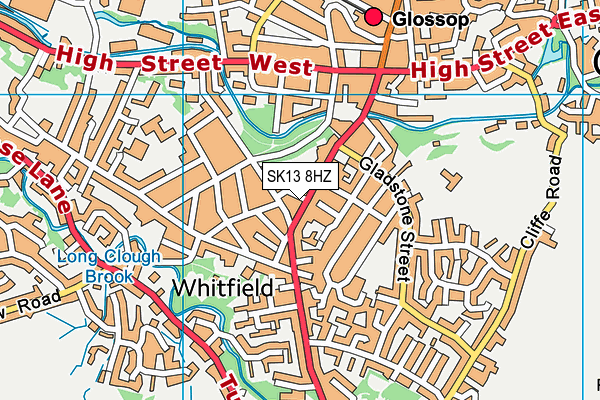 SK13 8HZ map - OS VectorMap District (Ordnance Survey)