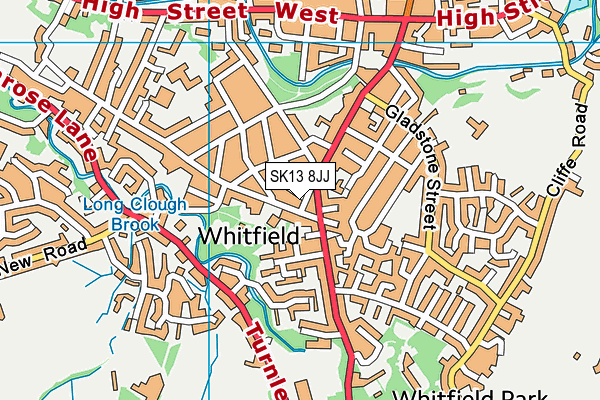 SK13 8JJ map - OS VectorMap District (Ordnance Survey)