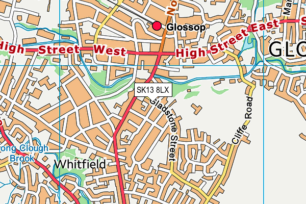 SK13 8LX map - OS VectorMap District (Ordnance Survey)