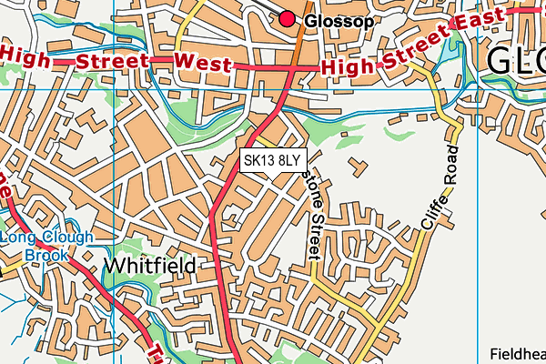 SK13 8LY map - OS VectorMap District (Ordnance Survey)