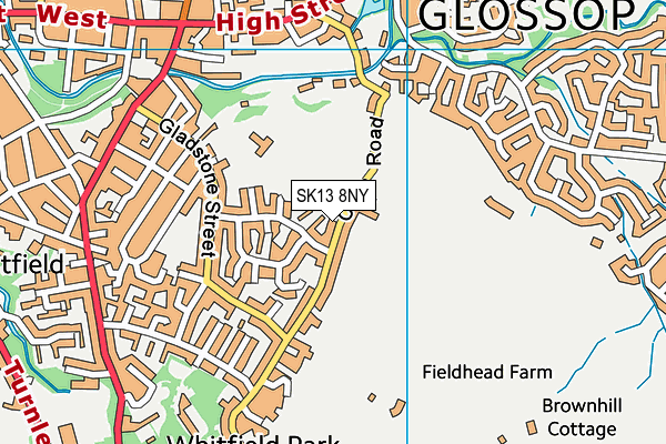 SK13 8NY map - OS VectorMap District (Ordnance Survey)