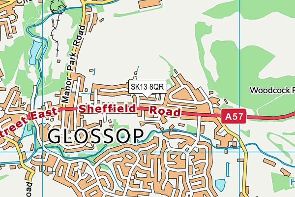 SK13 8QR map - OS VectorMap District (Ordnance Survey)