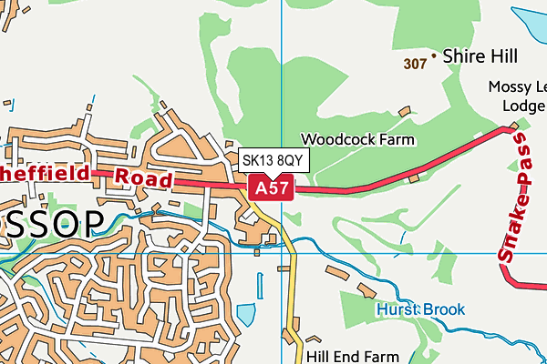 SK13 8QY map - OS VectorMap District (Ordnance Survey)