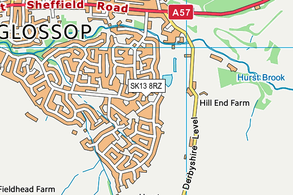 SK13 8RZ map - OS VectorMap District (Ordnance Survey) SK13 8RZ map - OS VectorMap District (Ordnance Survey)
