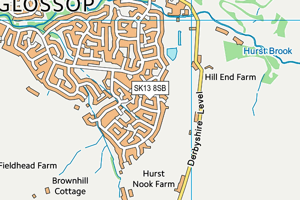 SK13 8SB map - OS VectorMap District (Ordnance Survey) SK13 8SB map - OS VectorMap District (Ordnance Survey)
