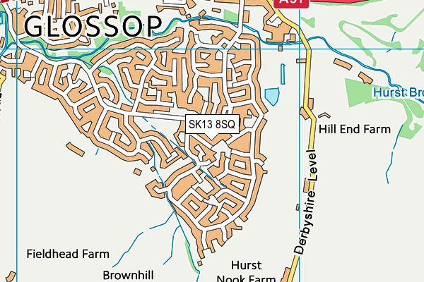 SK13 8SQ map - OS VectorMap District (Ordnance Survey)
