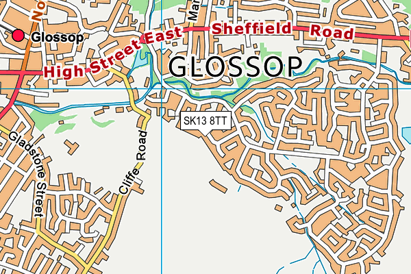 SK13 8TT map - OS VectorMap District (Ordnance Survey)