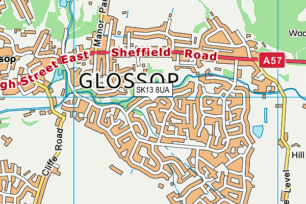SK13 8UA map - OS VectorMap District (Ordnance Survey)