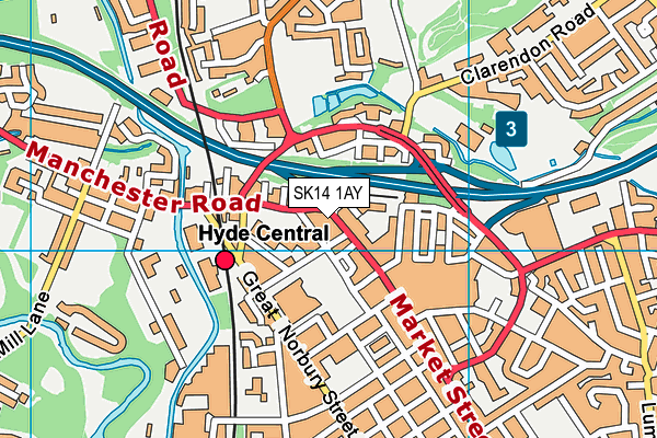 SK14 1AY map - OS VectorMap District (Ordnance Survey)
