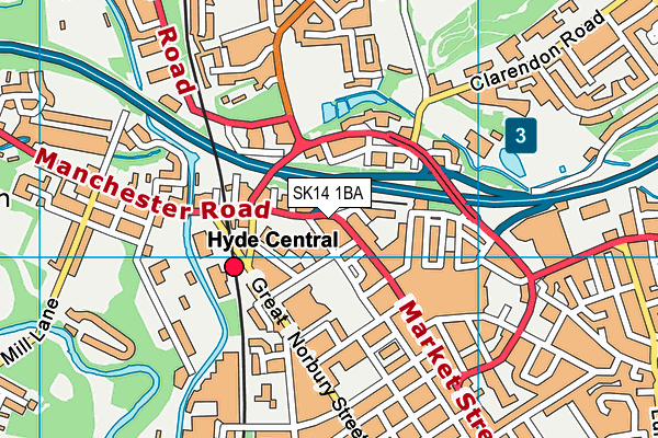 SK14 1BA map - OS VectorMap District (Ordnance Survey) SK14 1BA map - OS VectorMap District (Ordnance Survey)
