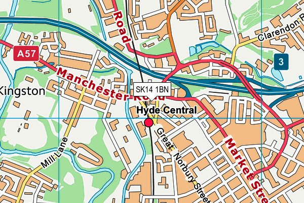 SK14 1BN map - OS VectorMap District (Ordnance Survey)