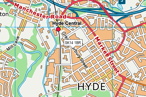 SK14 1BR map - OS VectorMap District (Ordnance Survey)