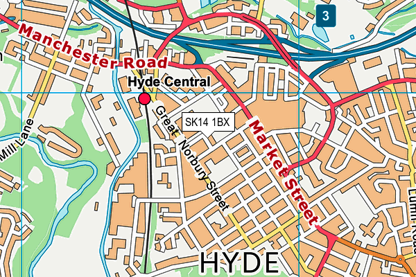SK14 1BX map - OS VectorMap District (Ordnance Survey)