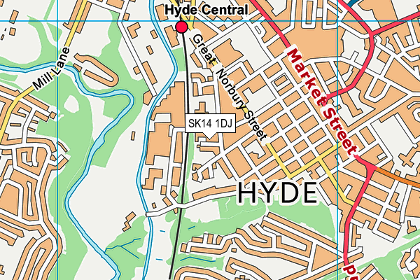 SK14 1DJ map - OS VectorMap District (Ordnance Survey)
