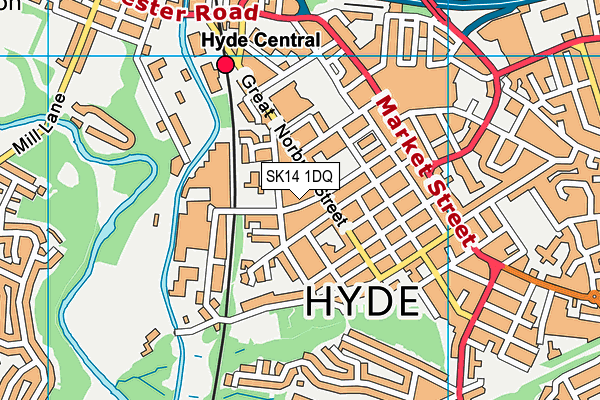 SK14 1DQ map - OS VectorMap District (Ordnance Survey)