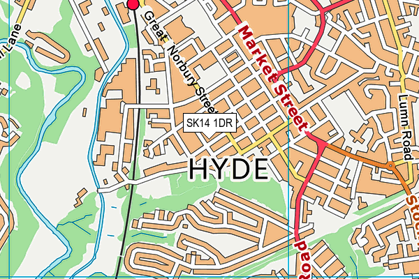 SK14 1DR map - OS VectorMap District (Ordnance Survey)