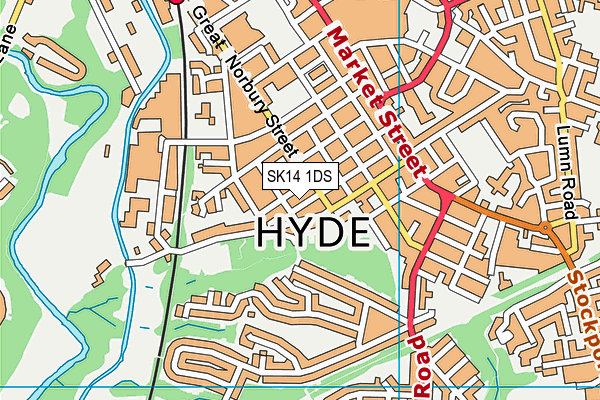 SK14 1DS map - OS VectorMap District (Ordnance Survey)
