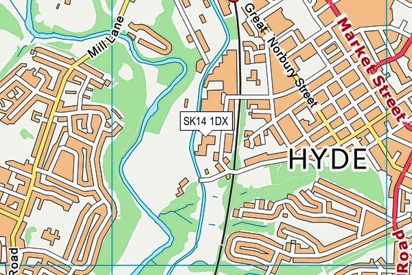 SK14 1DX map - OS VectorMap District (Ordnance Survey) SK14 1DX map - OS VectorMap District (Ordnance Survey)
