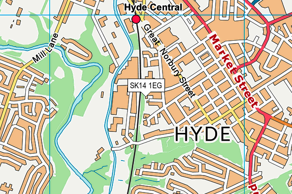 SK14 1EG map - OS VectorMap District (Ordnance Survey)