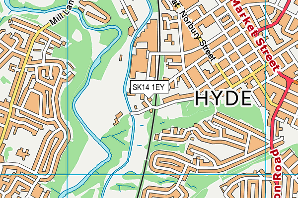 SK14 1EY map - OS VectorMap District (Ordnance Survey)