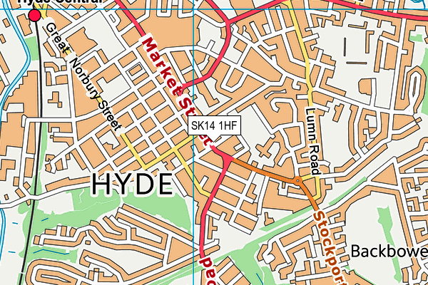 SK14 1HF map - OS VectorMap District (Ordnance Survey)