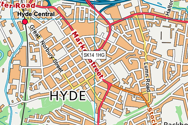 SK14 1HG map - OS VectorMap District (Ordnance Survey)