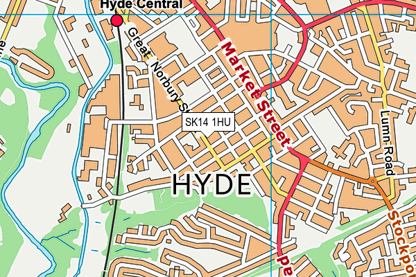 SK14 1HU map - OS VectorMap District (Ordnance Survey)