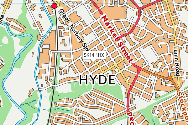 SK14 1HX map - OS VectorMap District (Ordnance Survey)
